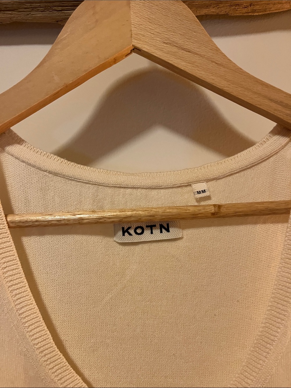 KOTN Lightweight Cream Ribbed Tank - Picture 2 of 5